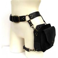 Retro PU Leather Waist Bag Multi Function Leg Pouch Portable Phone Holder For Women Outdoor Sports Activities
