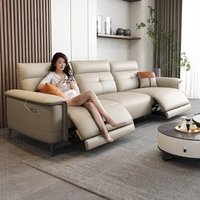 Luxury Electric Function Sofa Bed Italian Living Room Furniture Home Back Armrest Sofa Recliner Modern Leather Living Room Sofas