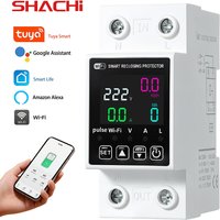 SHACHI Smart Life TUYA WiFi Circuit Breaker 63A 110V 220VEnergy Meter Metering Timer with Voltage and Current Leakage Protection