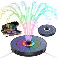 5.5W solar powered fountain with light and bird bath water pump 1500mAh battery night working suitable for outdoor pools
