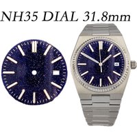 31.8mm Dial Blue Gold Sand Dial green Lume Starry Sky Stone Suitable for NH35/NH36 Movement Modified Watch Modified Accessories