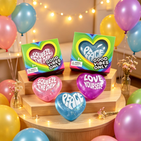 Heart Shaped Squeeze Toys Glitter Positive Quotes, Soft Touch for Adults Relaxation, Stress Relief Party Favors Valentine's Day