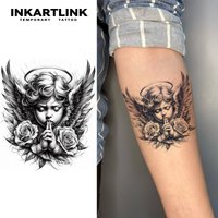 Silent Prayer Temporary Tattoo,Lasts To 15 Days New Technology Magic Waterproof Semi Permanent Sticker