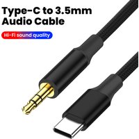 Type C To 3.5mm Audio Cable Car Audio Adapter Phone Connection Cable Aux Nylon Braided Audio Cable for iphone 15 16 17 Samsung