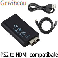 Ps2 To Hdmi Compatible Converter Adapter Audio And Video With 3.5mm Audio Cable Supports Pc All Ps2 480i 480p 576i Display Modes