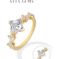 ATTAGEMS Clover Cut Moissanite Rings S925 Silver Star Shape Engagement Ring Elegant Romantic Anniversary Jewelry Gifts for Women