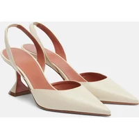 Wine Glass Heel Pointed Toe Leather Pumps Sexy Pointed Toe Leather Slingback Ankle Strap New Arrvials Fashion Women Modern Shoes