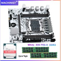 MACHINIST White PR8-H X99 Motherboard Kit LGA 2011-3 Xeon E5 2676 V3 CPU Processor 2pcs*8GB=16GB DDR3 Memory RAM NVME/SATA M.2