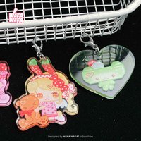 WAKAWAKA Cute Pixel Art Stained Glass Acrylic Keychain Keyring Phone Charm For Notebook Journal And Bag Purse Decoration