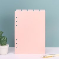 A5 A6 A7 Pink Black Index Divider Cute 6 Holes For Binder Planner Notebook Stationery Notebook Paper Divider Accessories