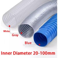 Transparenter PVC-Schlauch zur Staubabsaugung, Vakuumrauch-Abluftschlauch, blauer und grauer Luftschlauch-Innendurchmesser 25–100 mm * 1000 mm, 1 Meter