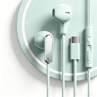 3.5mm & USB Type-C Wired Earphones HiFi Bass Stereo Sound with Volume Control Wired Gaming Headset for Game and Music Playback