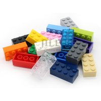 100pcs Moc Creative Brick 2x4 3001 Basics Enlighten Classic DIY Building Blocks Bulk Compatible with Assembles Particles Toys