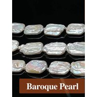 18CM Natural Freshwater Baroque Pearl Beads Rectangle Pearl Loose Spacer Beaded for Making DIY Jewerly Necklace Bracelet 12x16mm