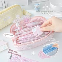 ROSYPOSY Shell Prism Pencil Case Cute Polka Dot Large Capacity Portable Stationery Storage Pouch for Primary School Girls Daily