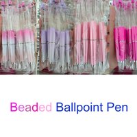 40Pc Bead Pens Creative Plastic Beaded Pen Ballpoint Pen Printable Beadable Pen DIY Kids Gift for Student School Office Supplies
