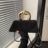 French Style Light Luxury Large Capacity, New Minimalist Design Casual Metal Hand-held Shoulder Crossbody Bags for Women