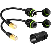 1PC RJ45 8p8c Waterproof Connector, RJ45 male to female, Panel Mount type,zinc alloy body+PA66 plastic+copper contact 250mm