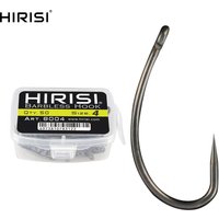 Hirisi 50pcs Barbless Fishing Hooks High Carbon Steel Non Barb Carp Fishing 8004