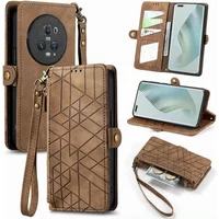 For Huawei Honor Magic 8 Pro 5G Zipper Wallet Case Crossbody Leather Flip Funda Honor Magic7 Lite Case Magic 6 Pro 8 Lite Cover