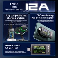 KWS-X1 Digital Voltmeter 4-30V 0-12A Type-C Current Voltage Energy Monitor 240W PD Fast Charging Trigger Meter HD IPS Display