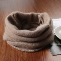 100% Pure Wool Knitted Ring Scarf Elegant Neckerscarf Female Soft Warm Cashmere False Collar Neck Warmer Hairband Winter NEW
