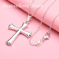 925 sterling silver 16-30 inch exquisite cross pendant necklace for women's fashion wedding accessories jewelry
