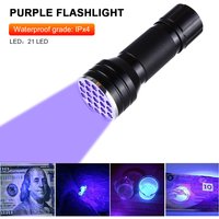 9/21LED UV Light 395nm Waterproof UV Flashlight Ultraviolet Mini UV Lamp Portable Torch Detector for Nails Black Light Lamp