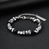 Vnox Men's Stainless Steel Bracelets, Adjustable Beaded Bracelet Energy Luck Birthday Annivesary Jewelry Gift for Husband Father