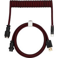 EPOMAKER Mix Pro Spiralkabel 1,5 m langes doppelt ummanteltes Kabel für mechanische Tastatur mit abnehmbarem 4-poligem Pilotenanschluss