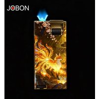 JOBON Nine-tailed Fox Windproof Lighter, Flat Fire Retro Creative Personalized Butane Lighter, Luxury Gift for Boyfriend