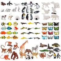 Simulation Plastic Animals Figurines Set - Realistic Wild Life Model Figures Collection for Display Decor Model Toy Kids Gifts