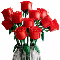 4 beautiful rose building blocks | DIY eternal flowers | can be used as desktop decoration | birthday gift | confession bouquet