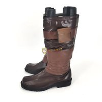 2025 aaa SW The Mandalorian Cosplay Leather Shoes Mid-calf Boots Halloween Masquerade Carnival Performance Party Costume Props