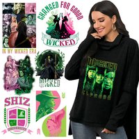 Wickeds Series Heat Transfer Sticker Cartoon Glinda Elphaba Shirt DIY Decoration Cute Witch Iron on Patches Trend Birthday Gifts