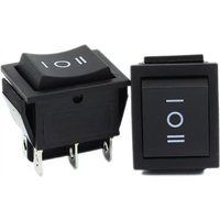 KCD4 Boat Rocker Switch 3-Position ON-OFF-ON DPDT 6Pin 16A/250V 20A/125VAC Black Reset Arrow Power Switch for Marine Car