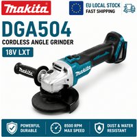 Oryginalna szlifierka kątowa akumulatorowa Makita DGA504 18V LXT bezszczotkowa 125mm, elektryczne narzędzie, sam maszyna (bez akumulatora), szybka dostawa z lokalnego magazynu w UE, kompatybilna z
