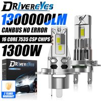 2Pcs H7 H4 H1 Led Headlight Bulb 1300W Ultra Powerful 1300000LM Super White 6500K 12V Canbus H7 Car Lamp Error Free Turbo Light