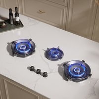 Premium Built-in Gas Cooktop 3-Burner 5.2KW Copper Flame Failure Protection Panel-Ready for Custom Kitchen