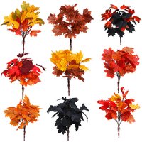 1PC Artificial Maple Leaves Branch Fake Simulation Leaves Halloween Thanksgiving Table Centerpieces Ornaments Autumn Decorations