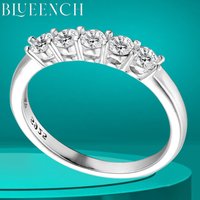 BLUEENCH White Gold D Color 4mm Moissanite Ring for Women 1.5CT Stone Match Diamond Wedding Band Bride S925 Sterling Silver GRA