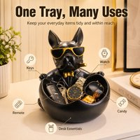 Modern Bulldog Storage Tray Resin Dog Figurine Catchall Bowl for Keys Remote Watch Candy Entryway Desk Home Decor Gift