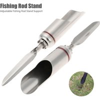 1pc Stainless Steel Fishing Rod Pole Holder Folding Detachable Ground Mount Universal Hand Rod Fishing Rod Stand Outdoor