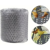 1 Roll of Leaf Filter Net for Roof Drainage, Aluminum Alloy Gutter Guard to Prevent Clogging, Gutter Protection Cover, Diamond-Shaped Aluminum Mesh, Stretchable Anti-Clogging Aluminum Sheet Mesh