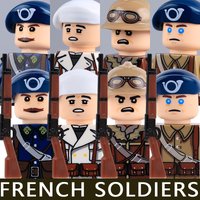 Military Italy Soldier Figures Building Blocks Officer Army Italian French Warrior Infantry Helmet Gun Accessories Bricks Toys