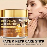 Bee-Venom Turmeric Face Neck Cream with Collagen Visibly Tight Lift Firm Skin Anti-Aging Moisturizer Face Cream for Women Men