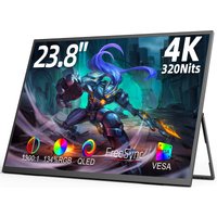 UPERFECT 23,8" 4K QLED Portable Monitor 3840 × 2160 UHD Travel Gaming Monitor Duży ekran IPS z 135% sRGB VESA Mount USB-C i HDMI Kompatybilny z konsolą gier laptopa PC