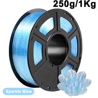 PLA 3D Printing Materia 1.75mm Transparent Crystal Sparkle Blue pla Crystal 3D Printer Material 250g 1Kg Vacuum Packaging