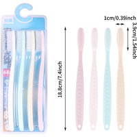 4Pcs Soft Long Head Adult Big Head Toothbrush Japanese And Korean Comfortable Teeth Super Soft Oral Cleaning Brush.