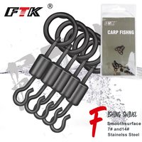 FTK 20-50PCS Matte Black Fishing Carp Swivels Fishing Chod Hair Ronnie Rig Accessories Fishing For Carp Fishing Tackle